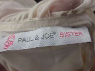 PAUL & JOE SISTER Silk Ivory Ruffle Tank Top Dress Sz S  