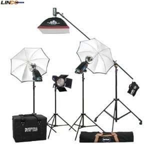    1180w/s Studio Flash Lighting Kit with Boom