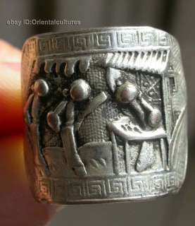 Tribal Exotic classic Chinese Handmade Miao Silver Ring  