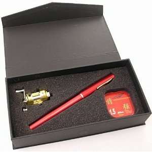    Pen Size Fishing Rod and Reel in Case (Red)