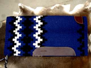 WOOL WESTERN SHOW TRAIL SADDLE PAD BLANKT BLUE RODEO  