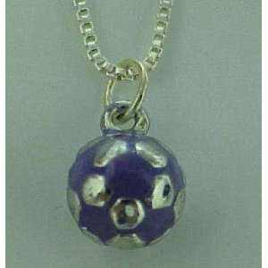  Soccer Ball Chain Necklace   Royal 