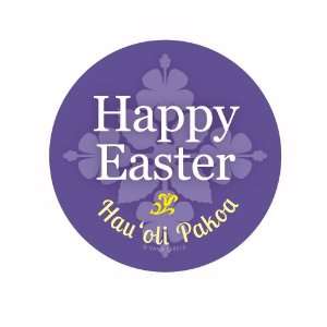  Easter Label w/ Hawaiian Quilt Design in Purple (Set of 