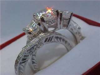 56Ct Estate Engagement Wedding Ring 2 Set Antique  
