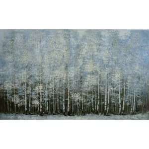 INAM WINTER WOODS Original Oil Painting 50 X 30 on Unstretched 