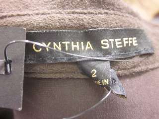 NWT CYNTHIA STEFFE Cocoa Patch Wrap Dress Sz 2 $275  