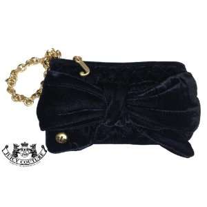 Juicy Couture Black Velour Clutch / Wristlet with Bow YSRUS680