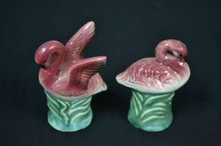 Vintage Occupied Japan Flamingo Birds Salt & Pepper Shakers  