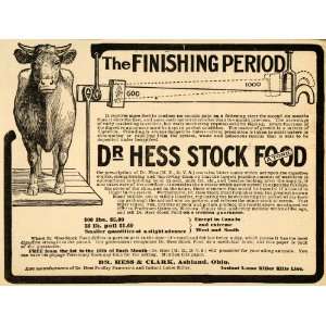  1907 Ad Dr Gilbert Hess Clark Tonic Stock Food Ashland 