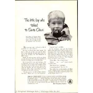   The little boy who talked to Santa Claus Vintage Ad