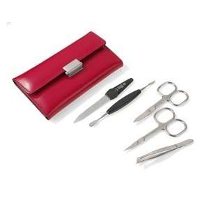 DIABOLO M Womens Manicure Set in Red Leather Case. Made by Niegeloh 