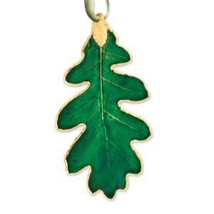  Lacquer Dipped 24k Trim Green Oak Decorative Leaf Jewelry