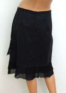 Neesh by DAR Black Ruffle Cotton Skirt Medium  