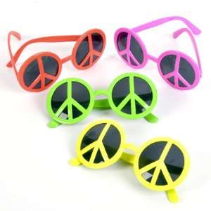 Lets Party By Rhode Island Novelties Neon Peace Sign Sunglasses Asst 