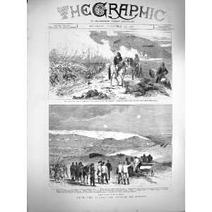  1877 Turks Attack Pyrgos Ahmet Kaiserli Pasha War Print 