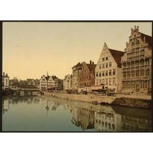  Photochrom Reprint of Boathouse, Ghent, Belgium
