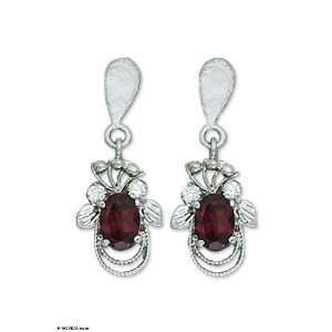  Garnet dangle earrings, Dazzling Dew Jewelry