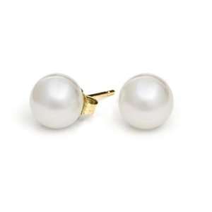   7, 5 8mm White Akoya (saltwater) Pearl Earrings AAA Jewelry