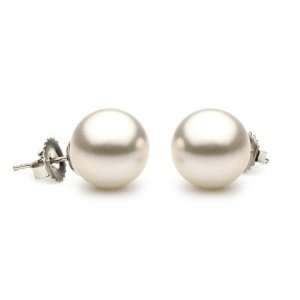   5mm White Akoya Saltwater Cultured Pearl Stud Earrings AAA Quality