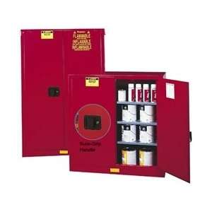 Combustible Cabinet, 120 gallon red self close, Justrite 1 Sliding 