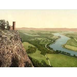 Vintage Travel Poster   Tay Valley from Kinnoul Hill Scotland 24 X 18 