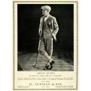  1924 Ad B. Altman Mens Suits Golf Waistcoat Trousers 