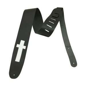    Planet Waves Icon Leather Guitar Strap Cross 