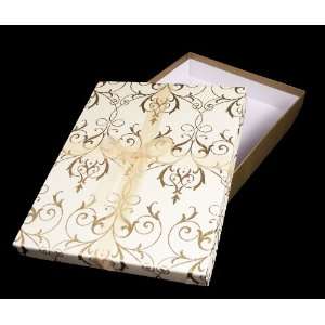  Golden Scrolls Decorative Gift Box with Attached Pre tied 