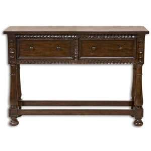  Uttermost 24172 Sabadell   Console Table, Jacobean Stained 