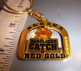 Alaska Deadliest Catch Red Gold Spinner Keychain  