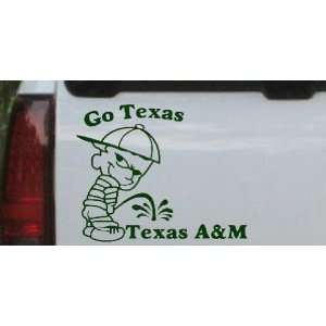  Dark Green 14in X 11.4in    Go Texas Pee On Texas AandM 