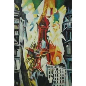  24X36 inch Robert Delaunay Oil Painting Repro Red Tower 