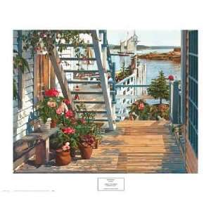 John Atwater   Blue Stair and Begonias 