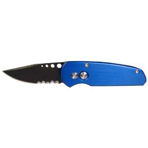  Pro Tech Runt 2 Knife with Blue Handle and Black Blade 