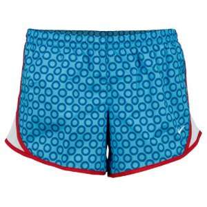 NIKE Tempo Graphic Kids Running Shorts, Current Blue/White/Siren Red 