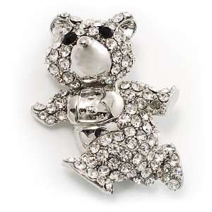 Running Teddy Bear Crystal Brooch Jewelry