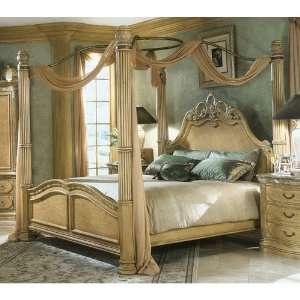   AICO La Francaise Poster Canopy Bed in Elegant Crackle