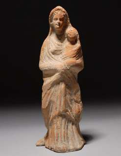 Ancient Greek Hellenistic Canosan tanagra figure 300 BC  