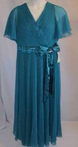 Roamans Womens AQUA FLOWING DRESS Size 16W, AQUA, NEW (#262)  