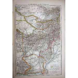  1896 MAP AFGHANISTAN BALUCHISTAN TURKESTAN KHIVA INDIA 