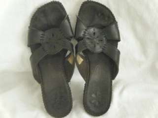 Used Well Worn Ladies Womens Trashed Black Strap Open Toe Sandals 