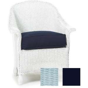  Embassy Dining Chair Fabric Navy, Finish White Sports 