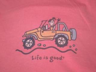NWT Life Is Good OFF ROAD JEEP Jackie T Fresh PINK for WOMEN  