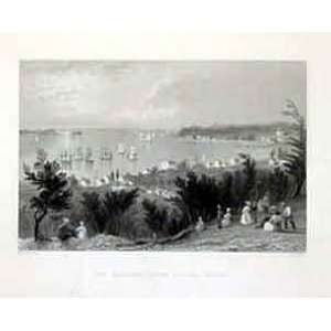 Bartlett 1839 The Narrows From Staten Island   Antique Steel Plate 