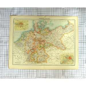  BARTHOLOMEW ANTIQUE MAP c1790 c1900 GERMAN EMPIRE