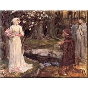  Dante and Beatrice 16x12 Streched Canvas Art by Waterhouse 