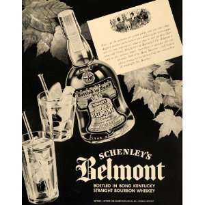 1938 Ad Schenley Belmont Kentucky Bourbon Whiskey Horseback Riders 