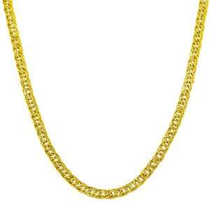   Gold over Silver Diamond cut Rombo Link Necklace (18 Inch) Jewelry