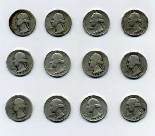 Lot 48 Silver Washington Quarters 1934 Starter Coin Collection Not 