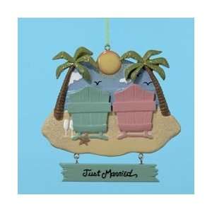 Club Pack of 12 Just Married Beach Christmas Ornaments for 
